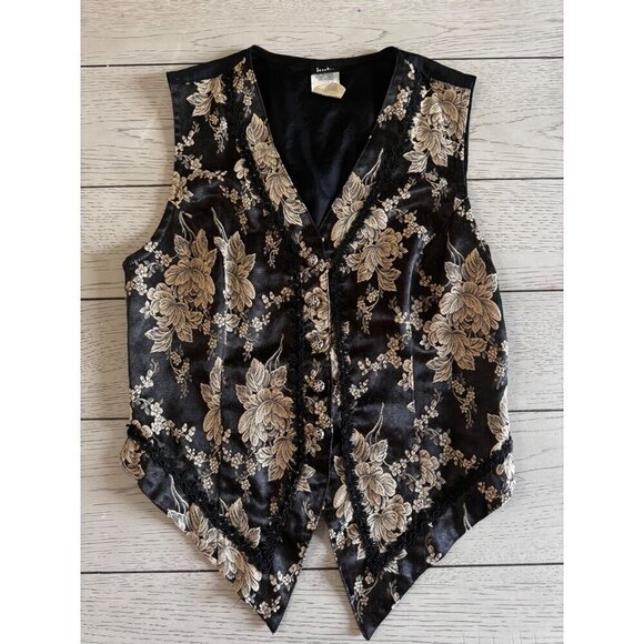 Judy Knapp vintage floral vest made in the USA size medium - Picture 1 of 7